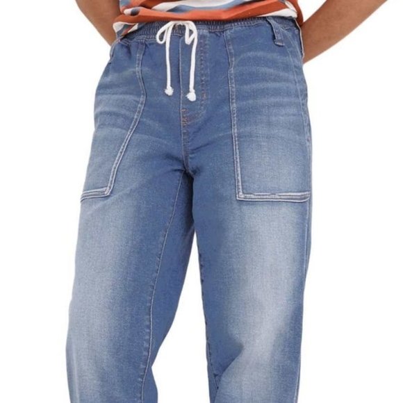 Women's Madewell Relaxed Pull On Drawstring‎ Jeans Jogger Style Pants Sz XS - Picture 3 of 13
